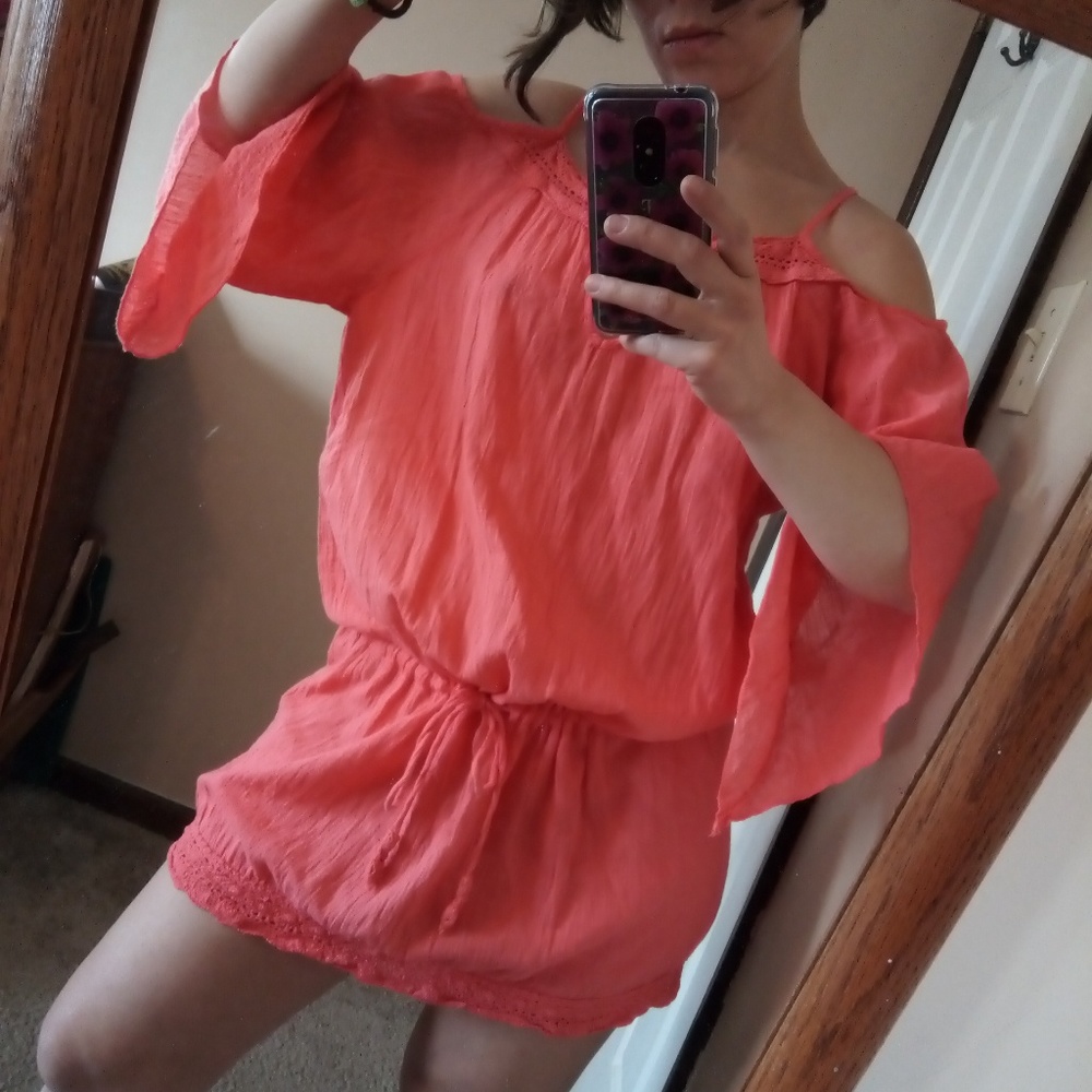 Becca Coral Shirt Dress
